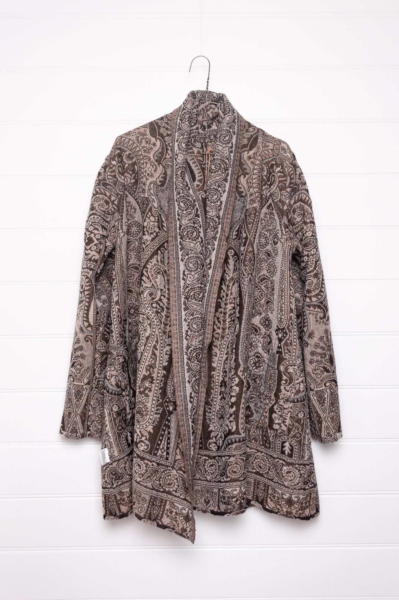 Manan Kami reversible wool jacket - Earth paisley