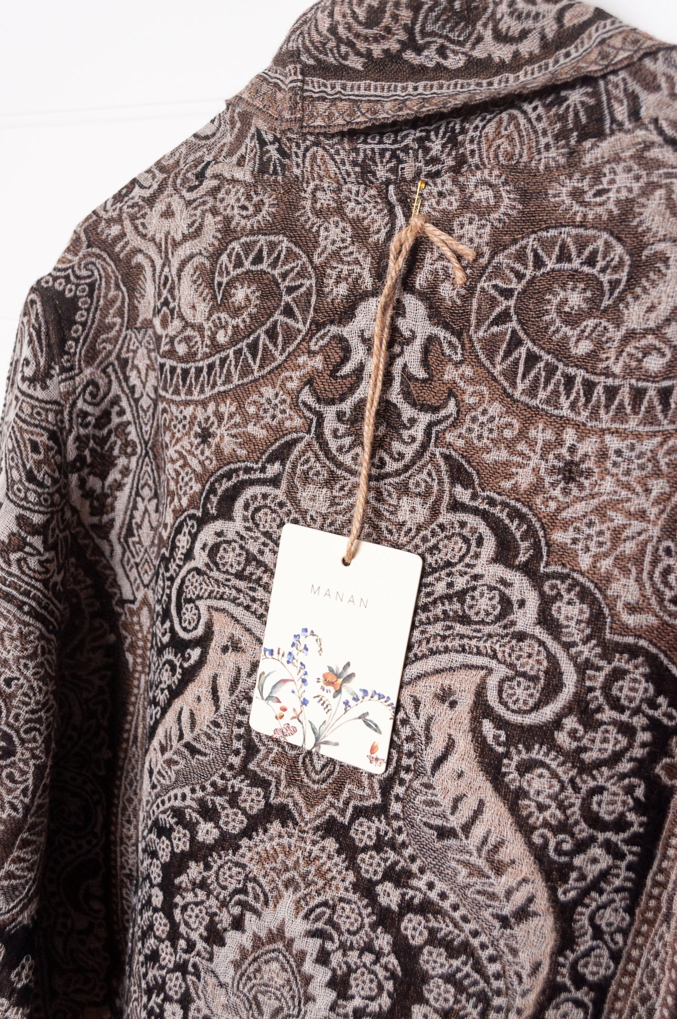 Manan Kami reversible wool jacket - Earth paisley