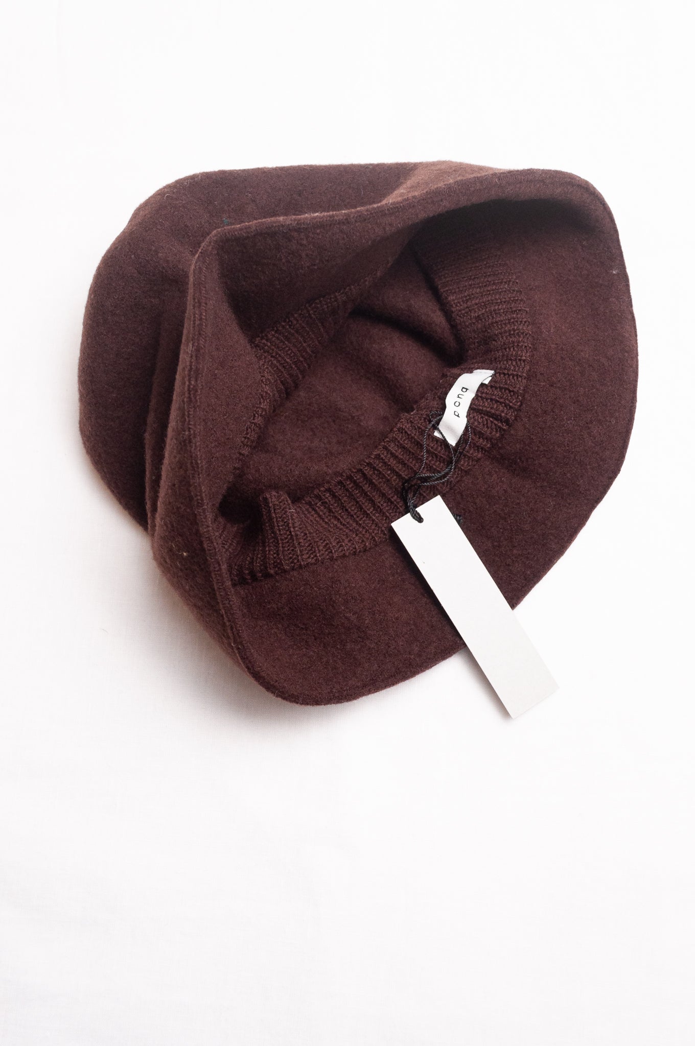 PCNQ pure wool dark brown Bella cloche bucket hat.