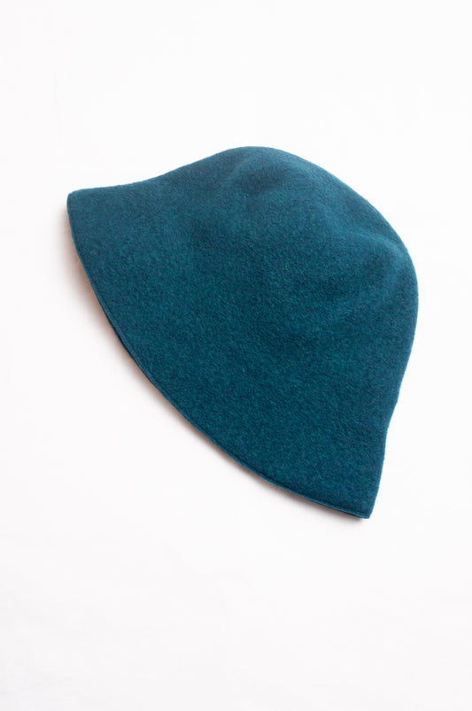 PCNQ pure wool teal green Bella cloche bucket hat.