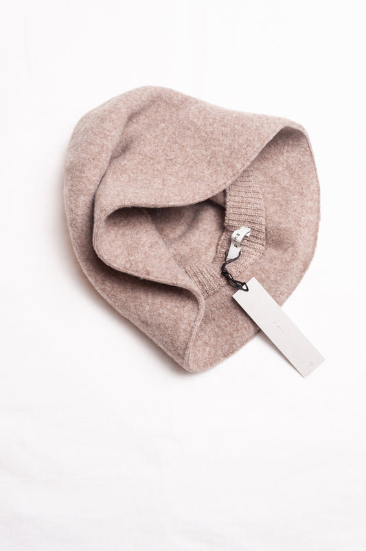 PCNQ pure wool beige Bella cloche bucket hat.