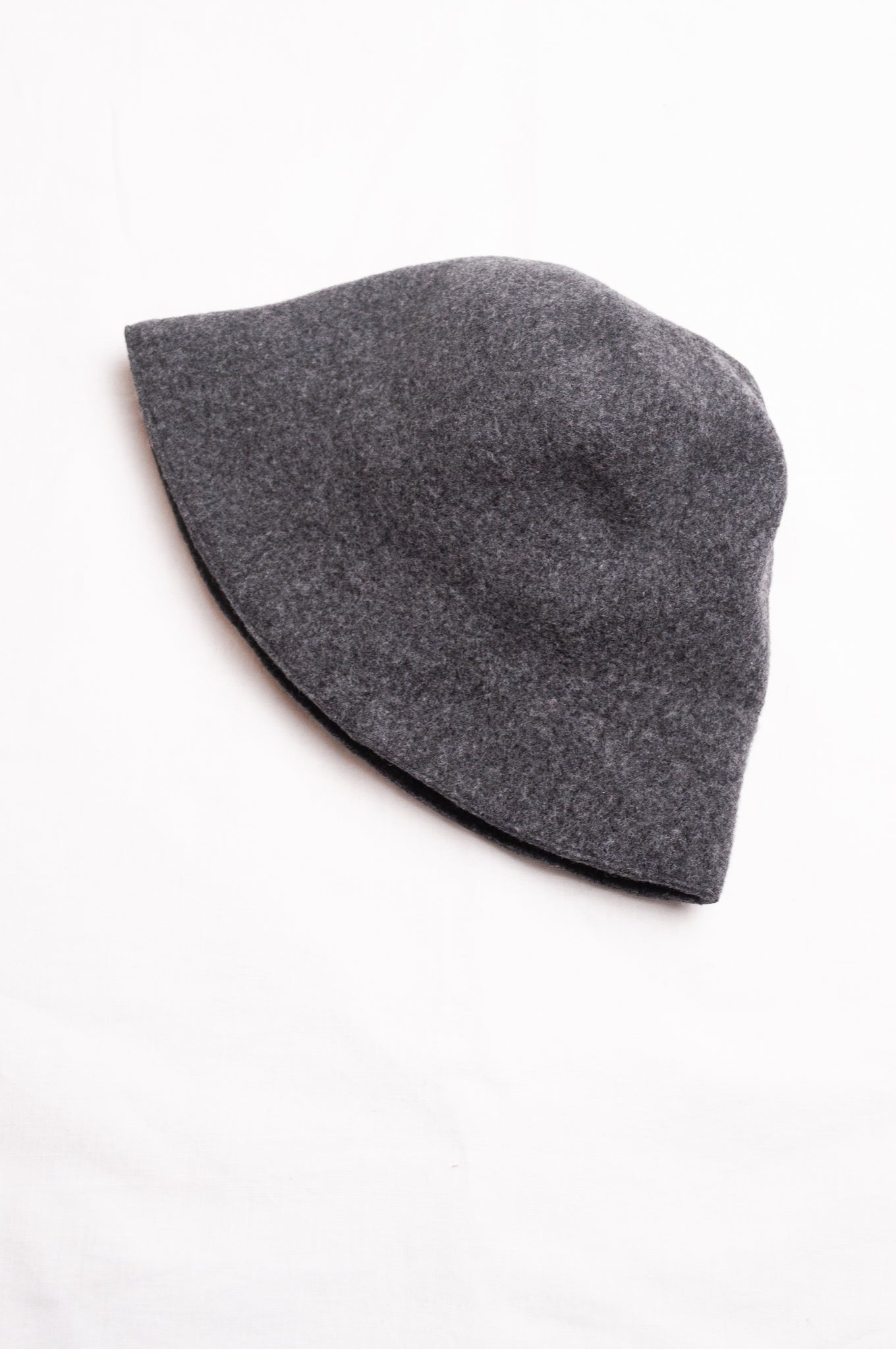 PCNQ pure wool charcoal grey Bella cloche bucket hat.