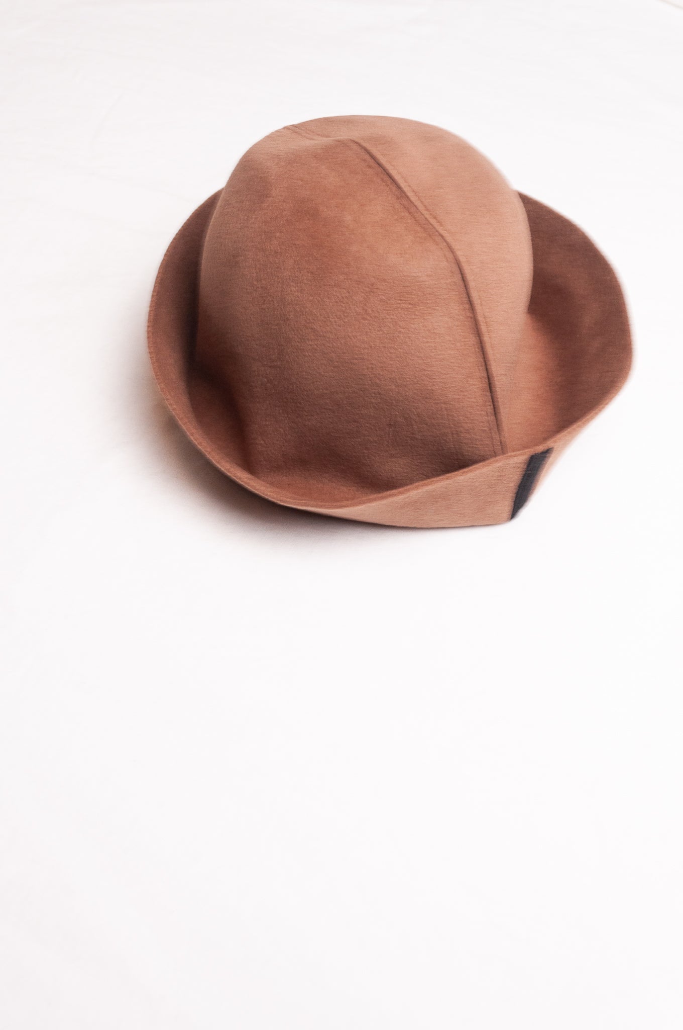 PCNQ Waku rabbit wool felt hat in camel tan brown.