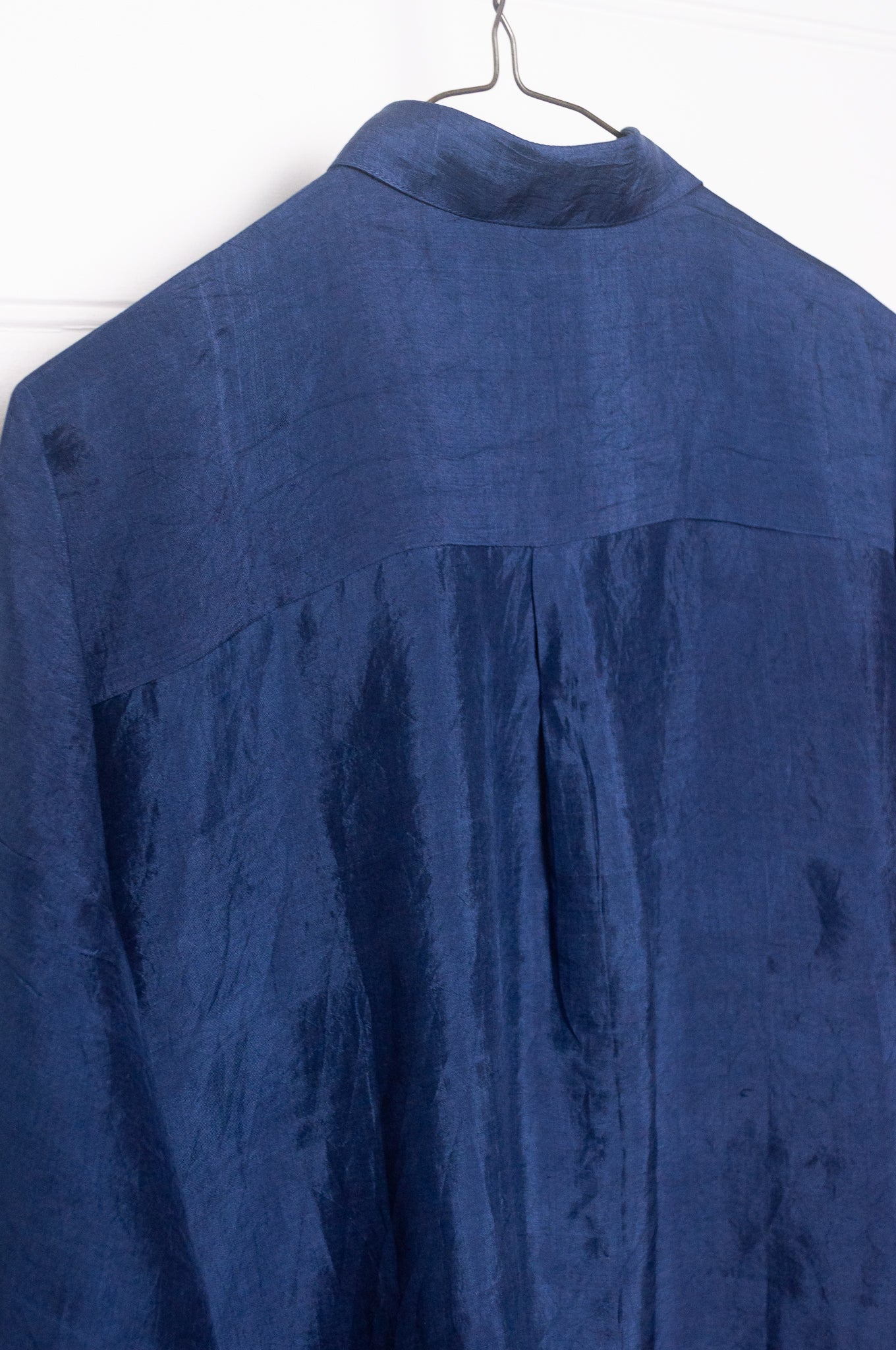 Studio Within x Juniper Hearth oversized pure silk button up long sleeved shirt in black.
