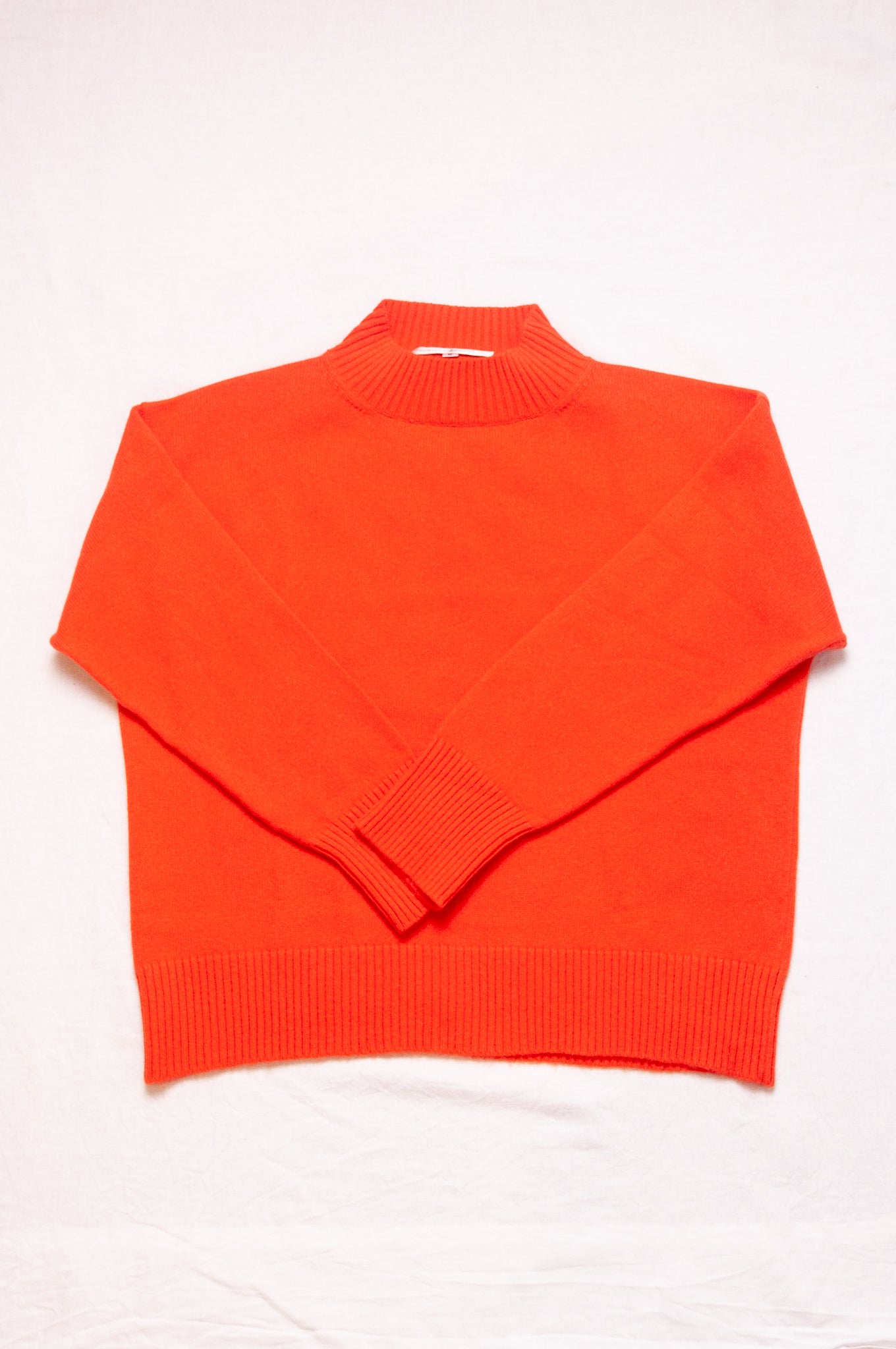 High neck cashmere sweater - tangerine