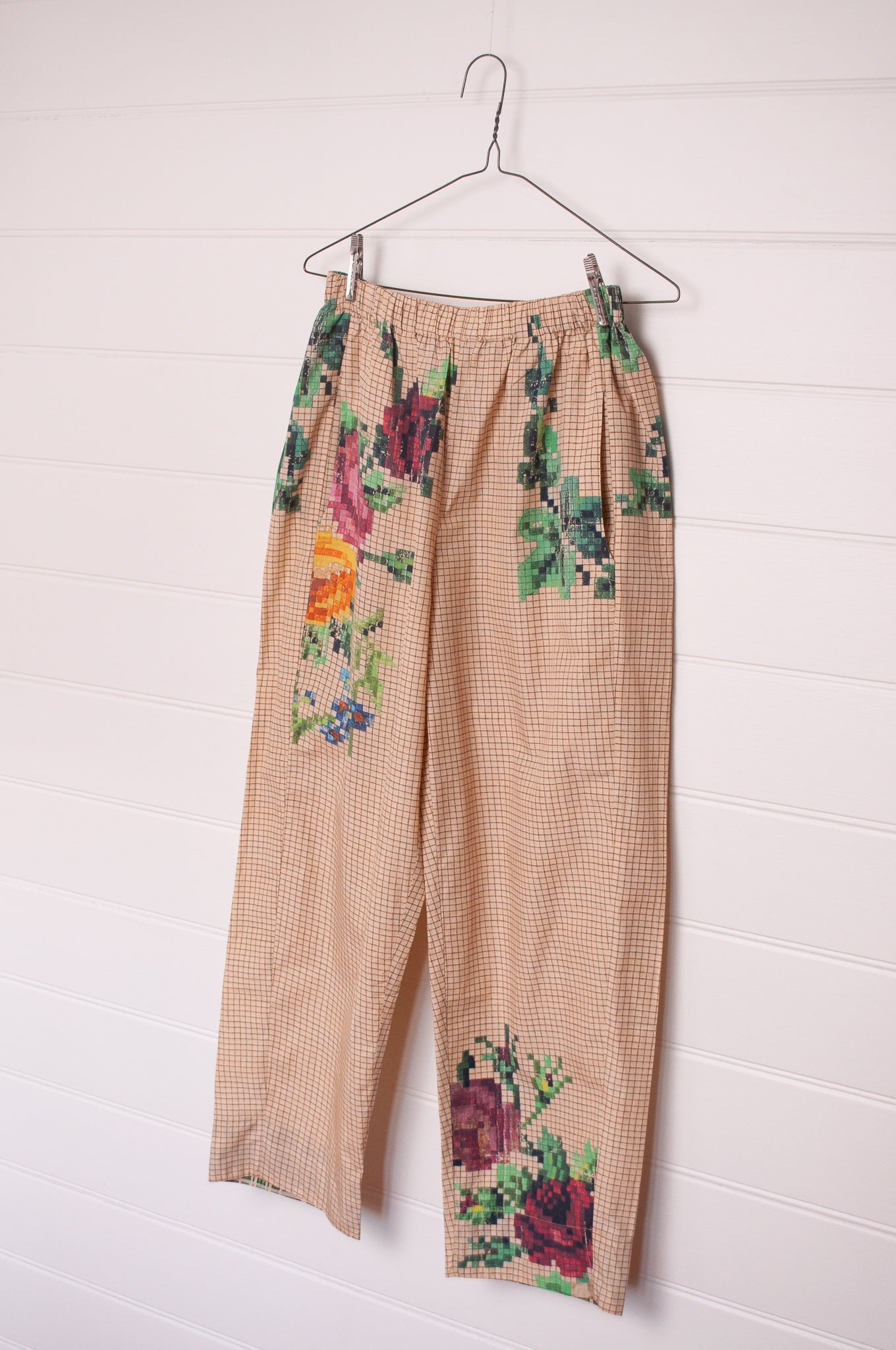 Raga Designs digital print floral cotton pull on pants.