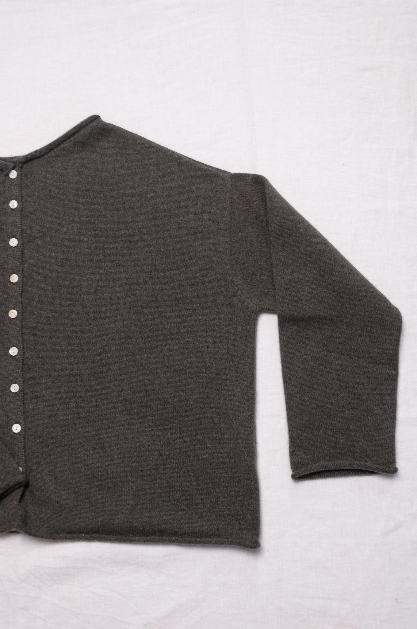 One size reversible cashmere cardi - moor