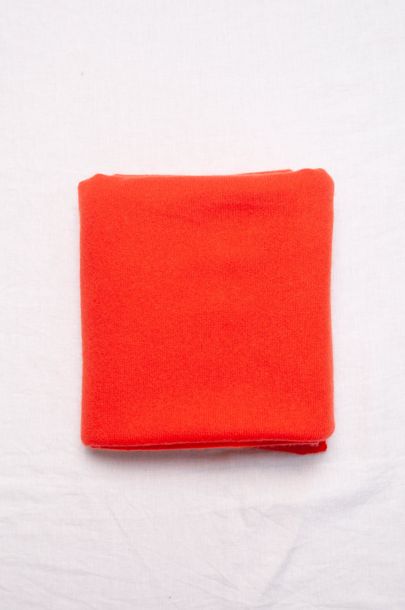 Cashmere scarf wrap shawl in tangerine red orange.