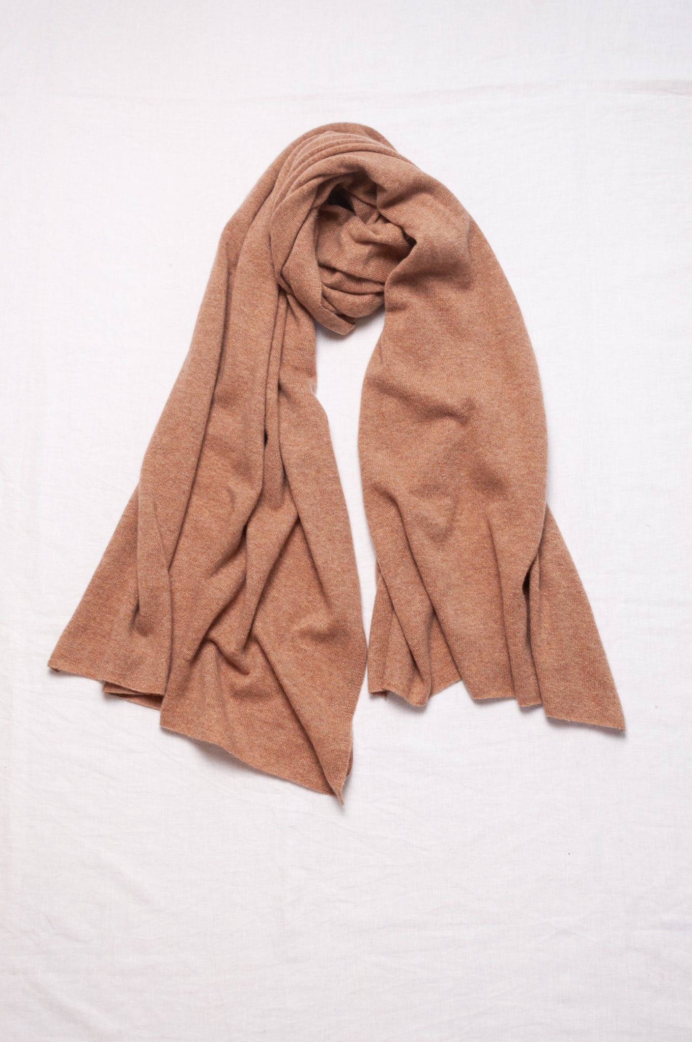 Cashmere scarf wrap shawl in camel light tan brown.