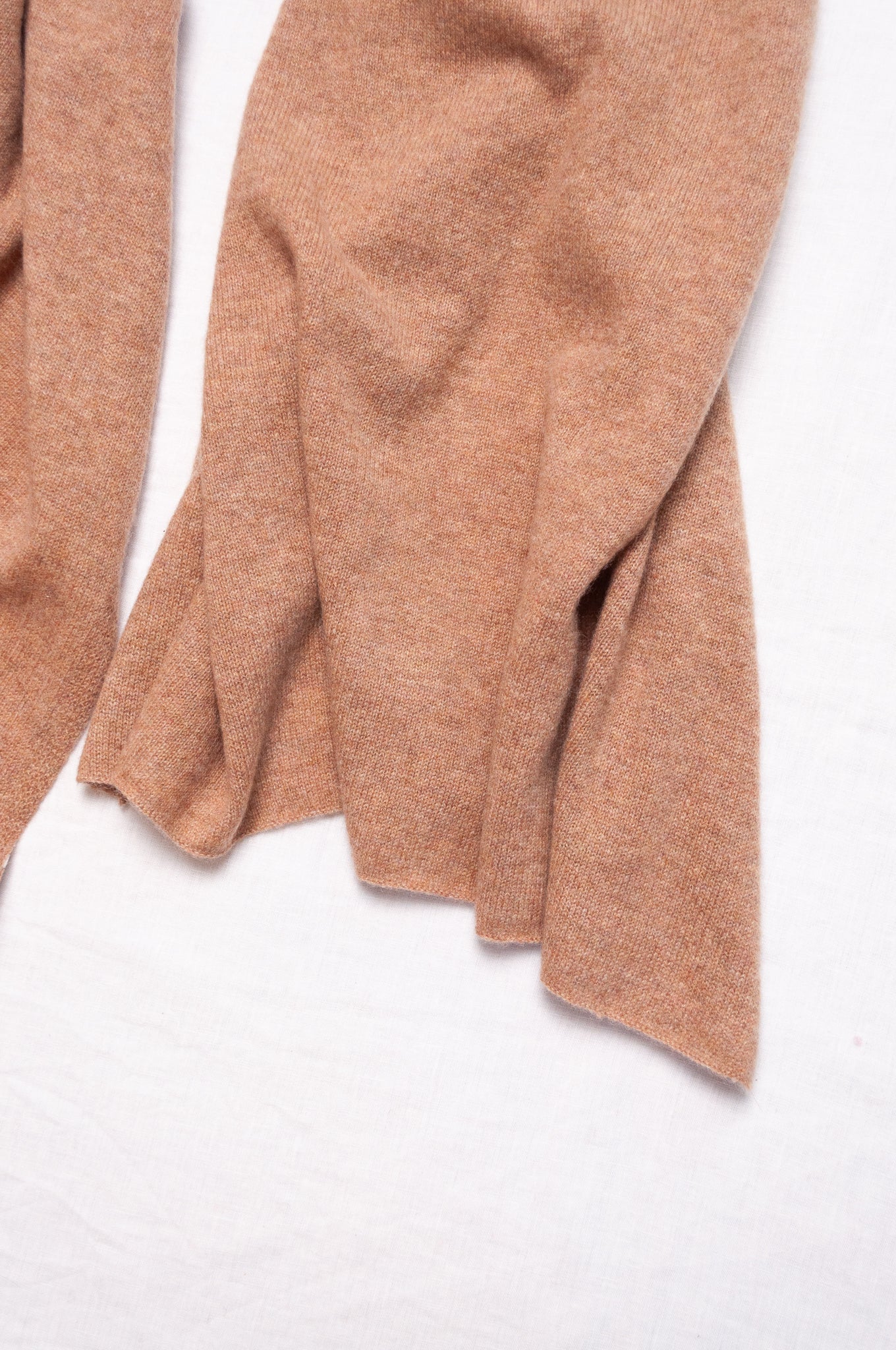 Cashmere scarf wrap shawl in camel light tan brown.