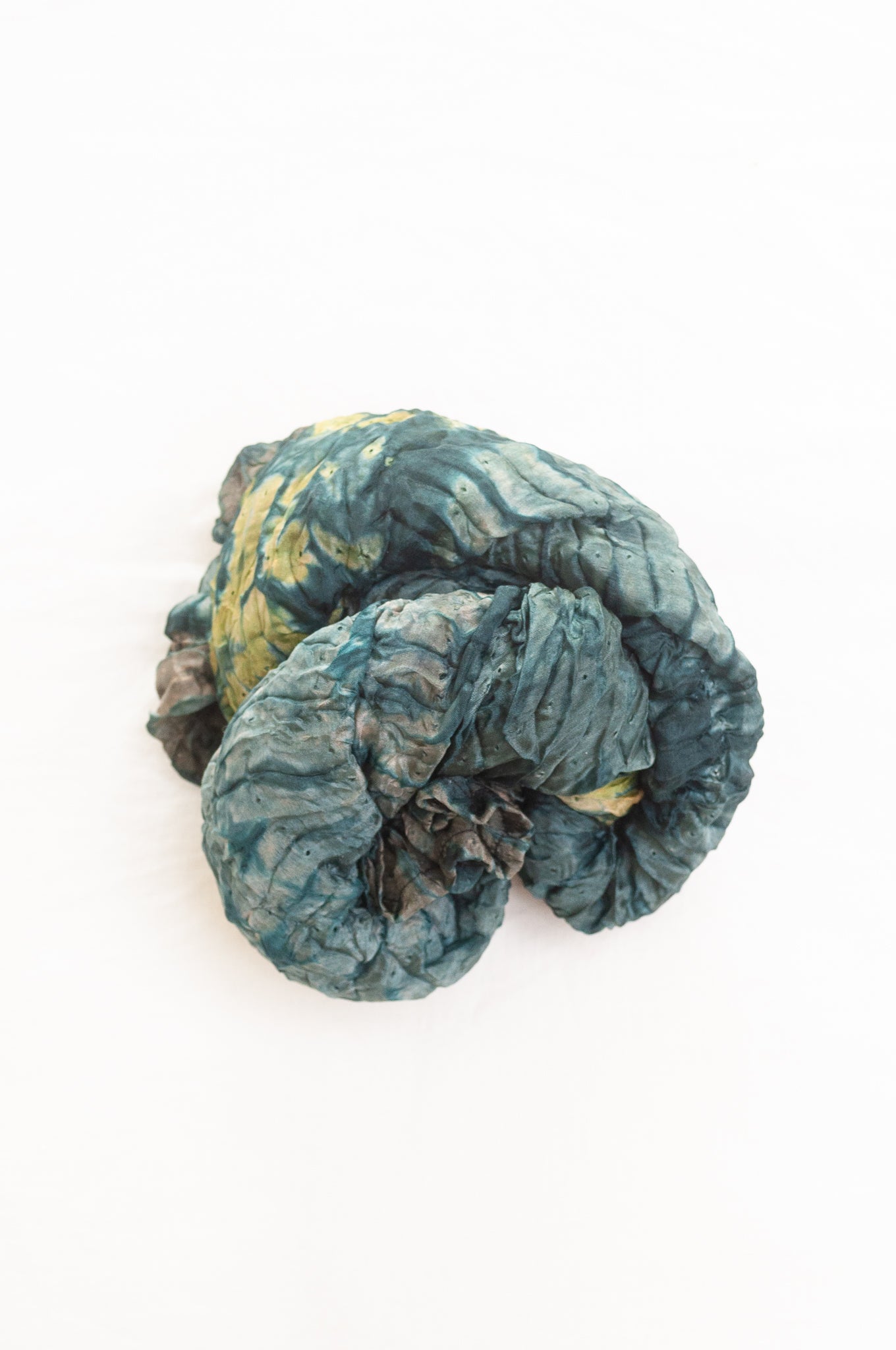 Juniper Hearth silk shibori crinkle scarf - ocean