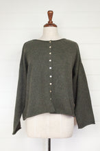 Load image into Gallery viewer, One size reversible cashmere cardi - olive