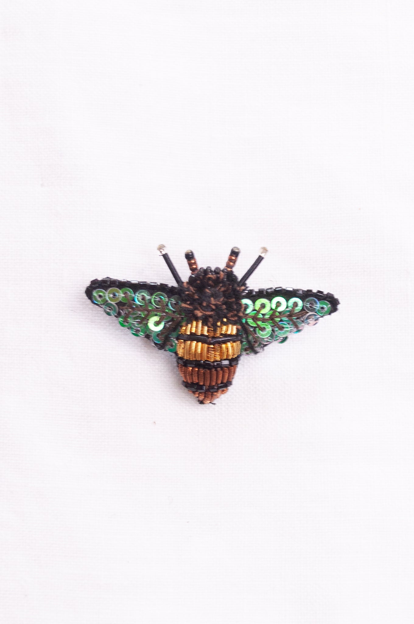 Trovelore hand beaded and embroidered dazzling bee brooch.