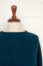 Load image into Gallery viewer, Baby yak wool one size reversible cardigan in Peacock teal.