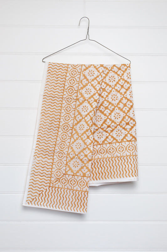 Cotton voile sarong - mustard tile