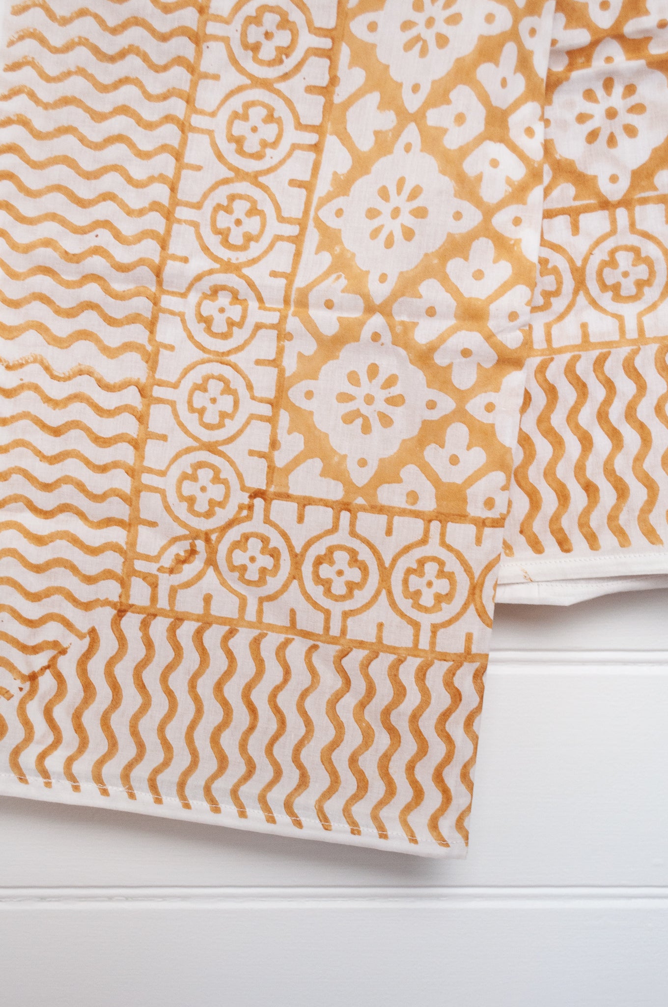 Cotton voile sarong - mustard tile