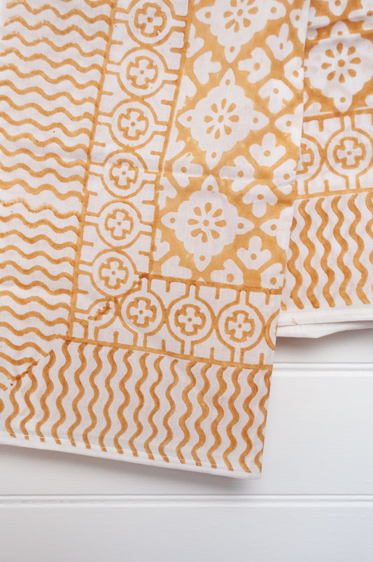 Cotton voile sarong - mustard tile