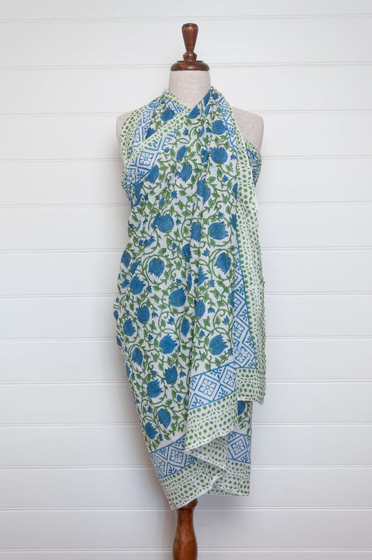 Cotton voile sarong - campanula