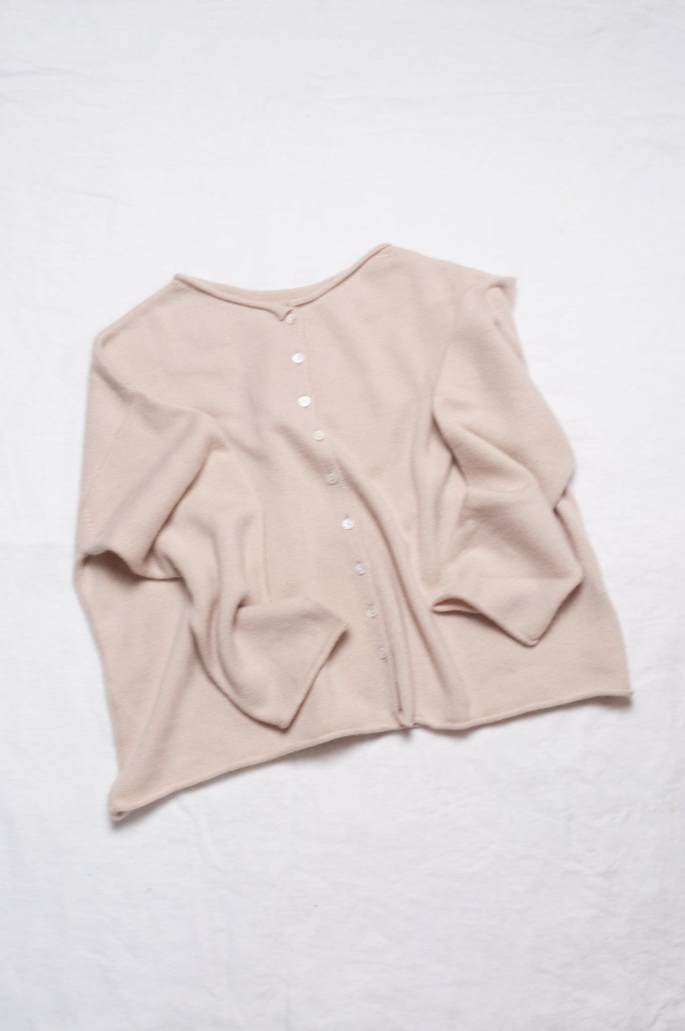 One size reversible cashmere cardigan in ecru