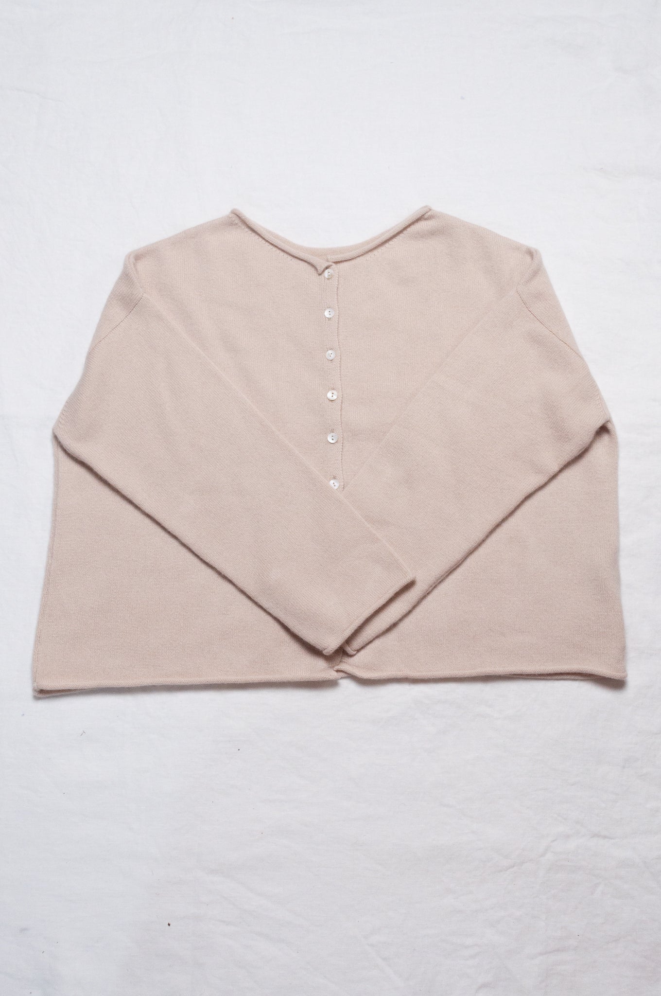 One size reversible cashmere cardigan in ecru