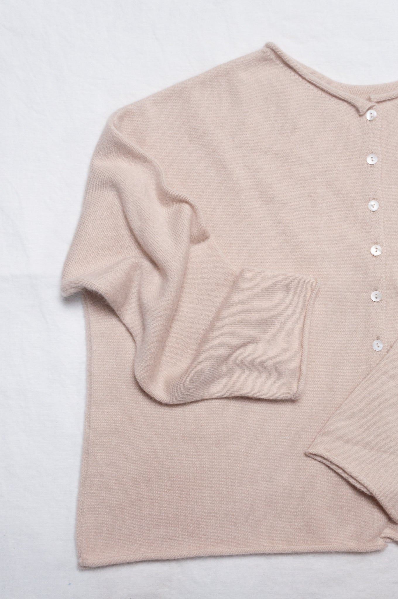 One size reversible cashmere cardigan in ecru