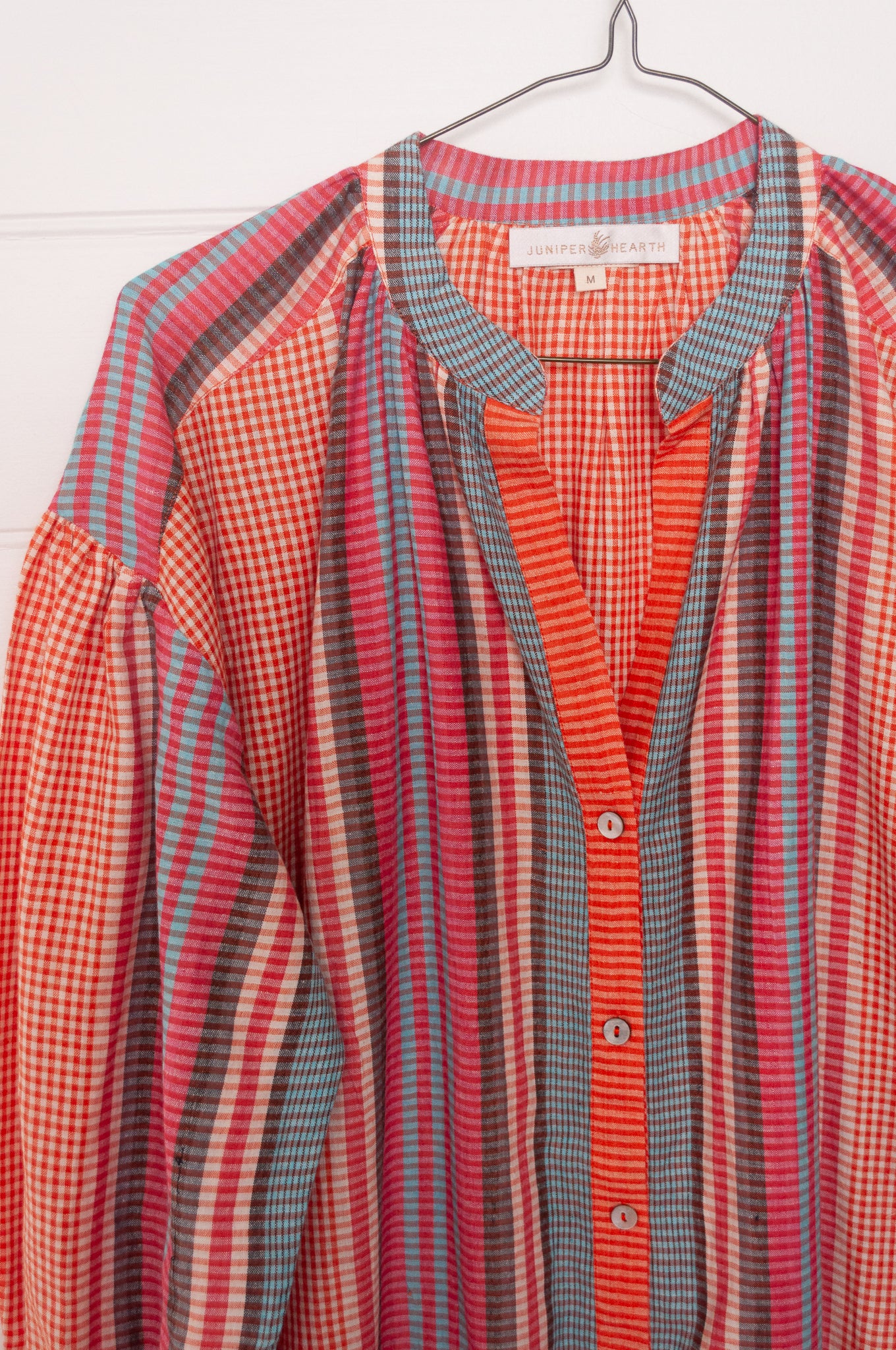 Riviera handloom cotton check striped shirt dress.