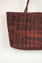 Load image into Gallery viewer, Hand woven Sophie Digard raffia large basket with long handles, Autumn heath multi palette.