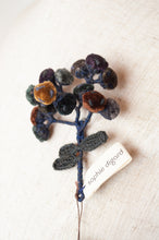 Load image into Gallery viewer, Sophie Digard handmade embroidered floral velvet brooch, in rich winter palette..