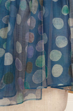 Load image into Gallery viewer, Neeru Kumar shades of blue on blue spot silk cotton scarf.