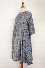 Load image into Gallery viewer, Neeru Kumar Parvati dress - indigo ikat weave cotton