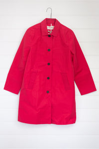 Nice Things lightweight cotton showerproof coat in fuchsia pink.