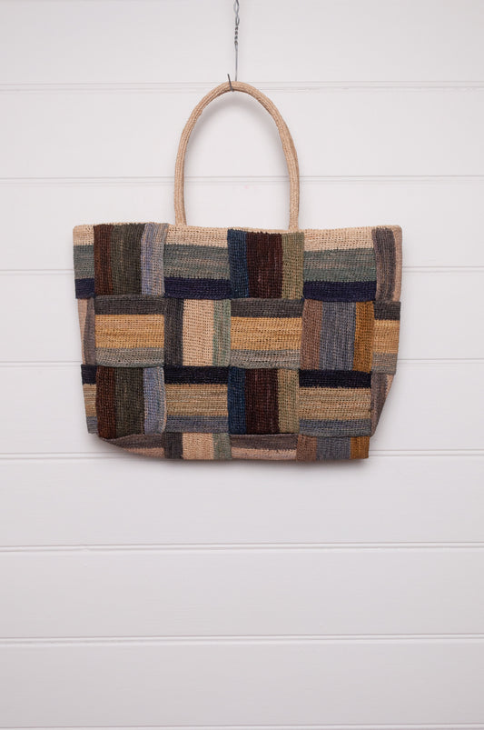 Sophie Digard raffia bag - Oceanica woven stripes