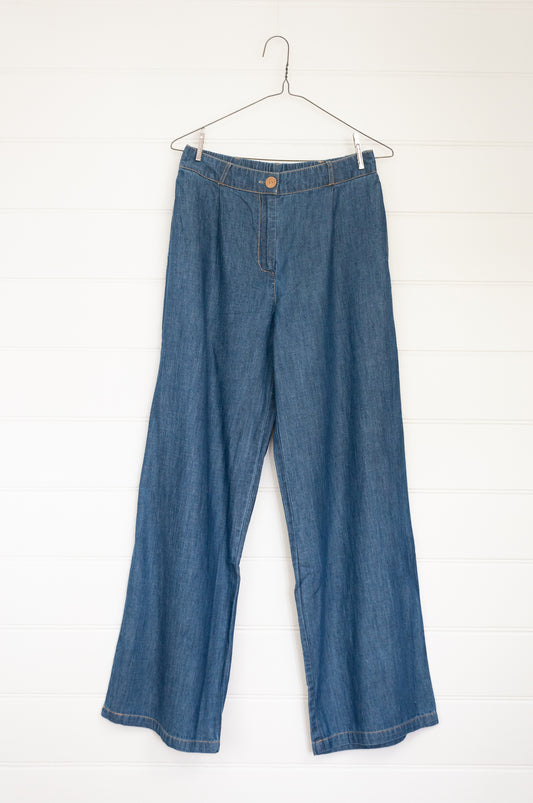 Nice Things lightweight denim wide leg pant.