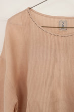 Load image into Gallery viewer, DVE Anisha pintucked three quarter sleeve top in chai tea linen.