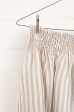 Load image into Gallery viewer, Frockk one size linen Lulu skirt maxi length  in natural linen stirpe.