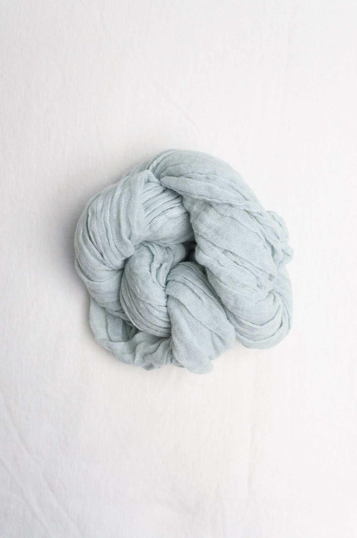 Made in Lithuania pure linen scarf in ice blue.