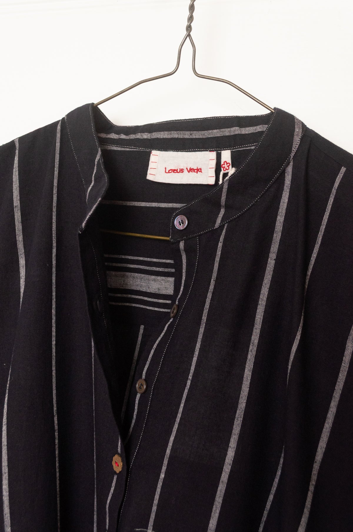 Lotus Veda Hope kala cotton kurta - black stripe