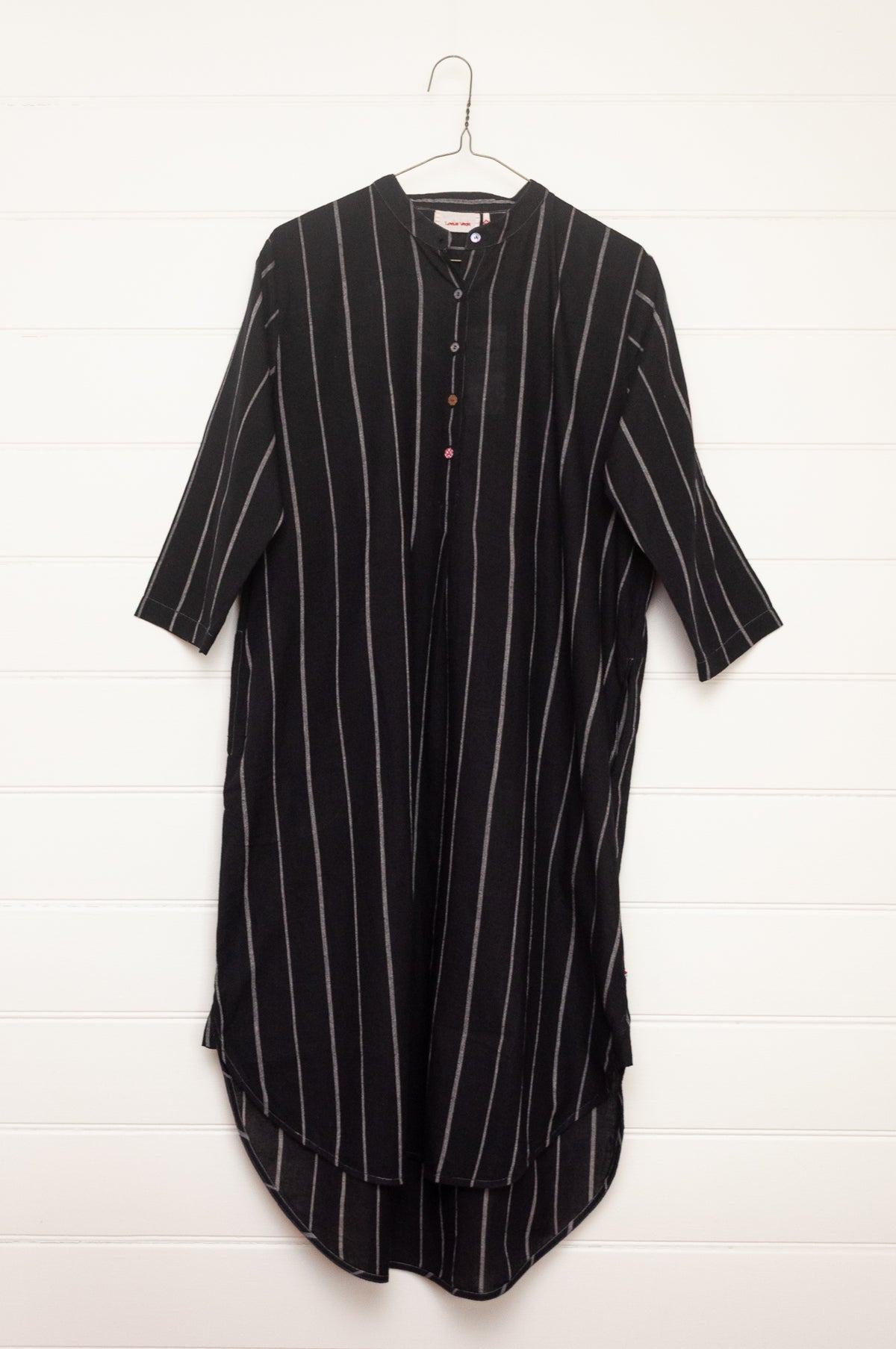 Lotus Veda Hope kala cotton kurta - black stripe
