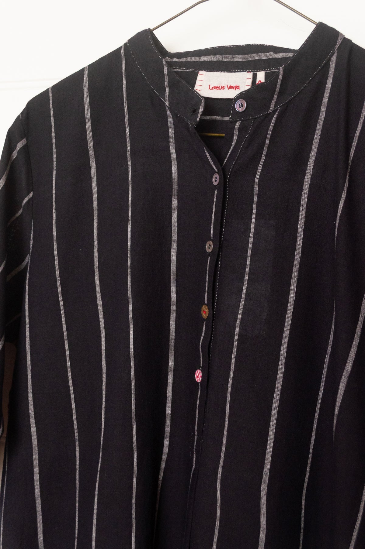 Lotus Veda Hope kala cotton kurta - black stripe