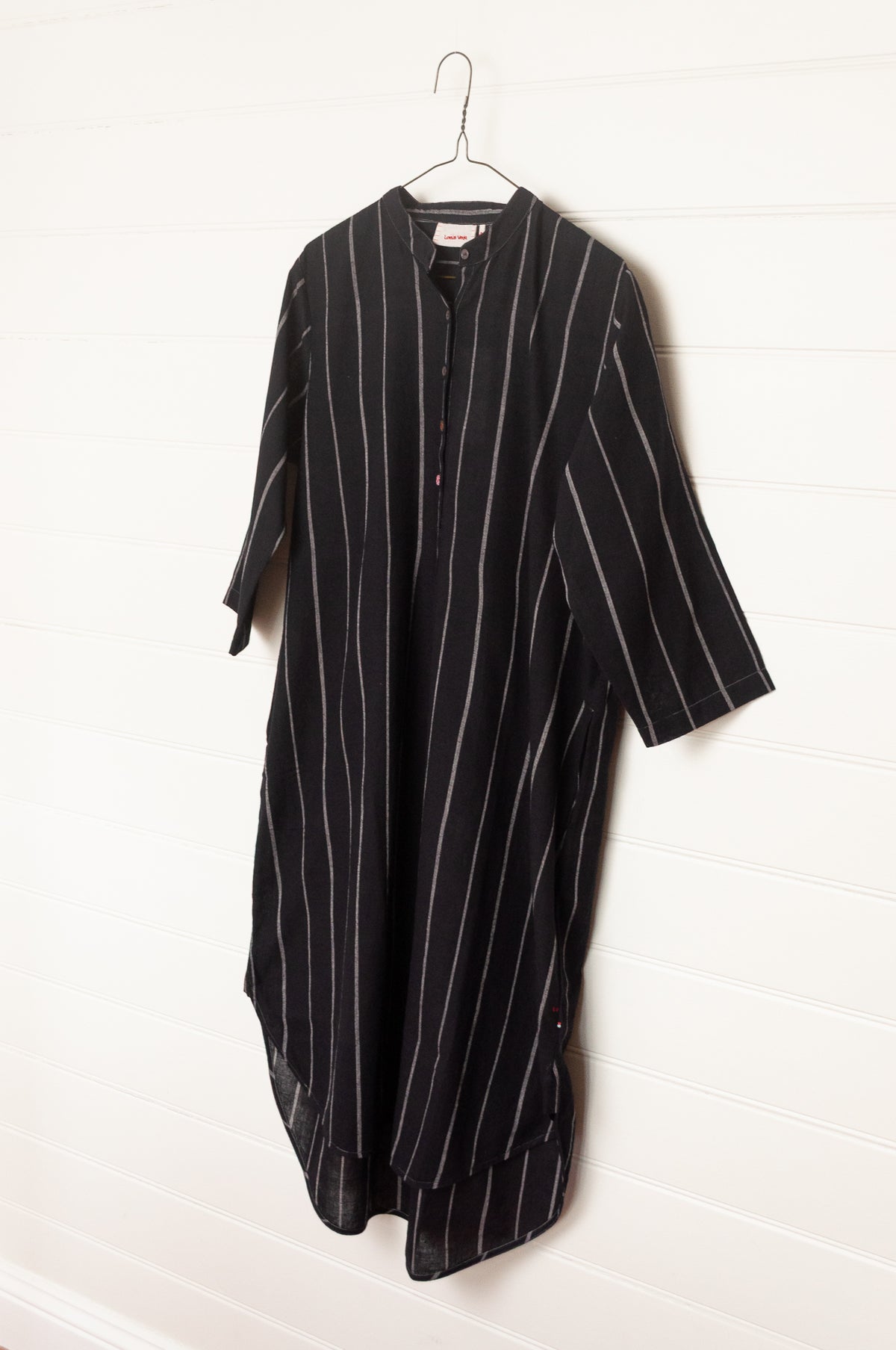 Lotus Veda Hope kala cotton kurta - black stripe