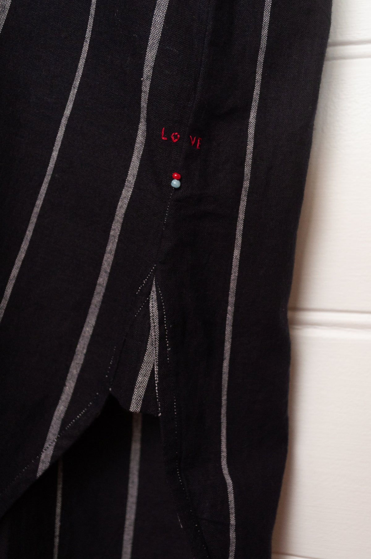 Lotus Veda Hope kala cotton kurta - black stripe