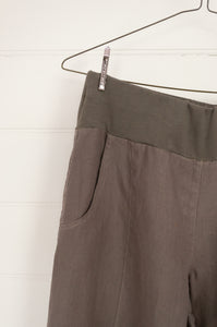 Valia made in Melbourne Charlie wide leg linen pant in taupe.