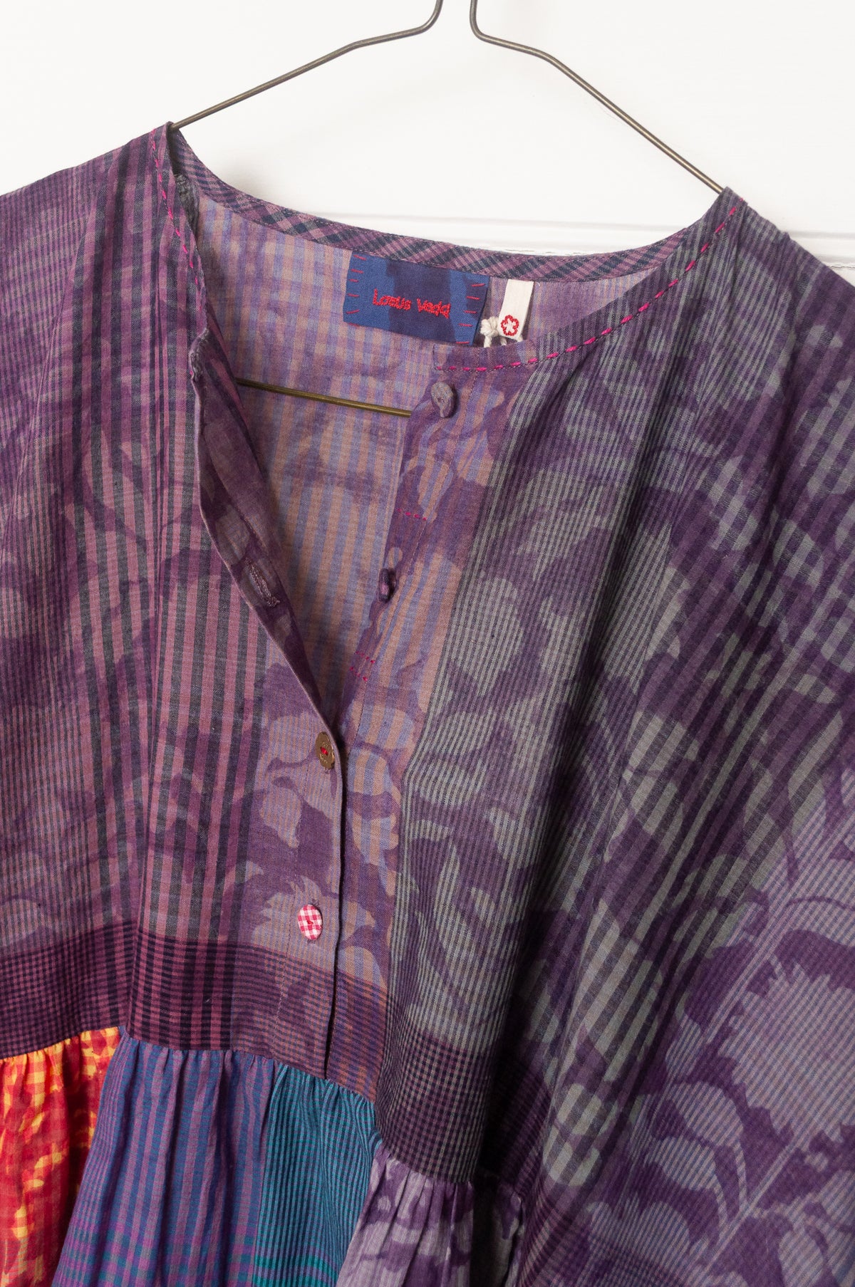 Lotus Veda Amaya kaftan - purple check