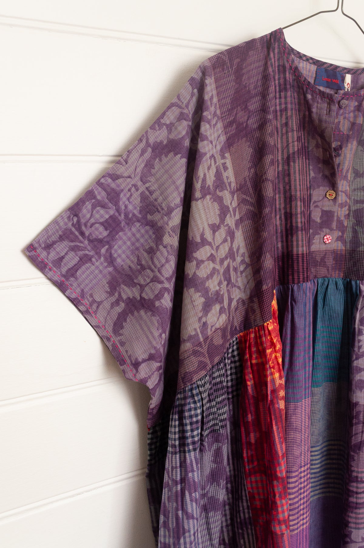 Lotus Veda Amaya kaftan - purple check