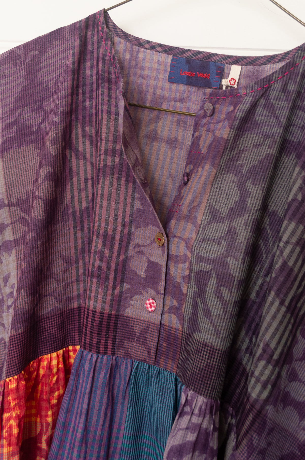 Lotus Veda Amaya kaftan - purple check