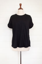 Load image into Gallery viewer, Valia made in Melbourne cotton knit Seaside tshirt top in black.