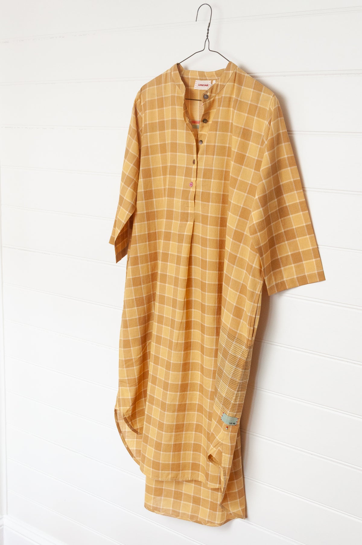 Lotus Veda Hope kurta - yellow checks