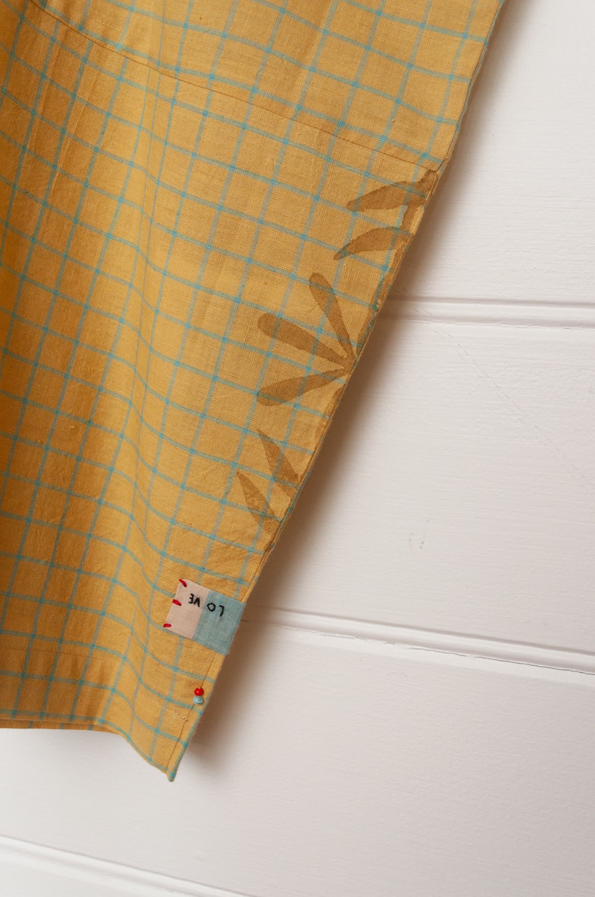 Lotus Veda Elanor handloom cotton shirt - yellow checks