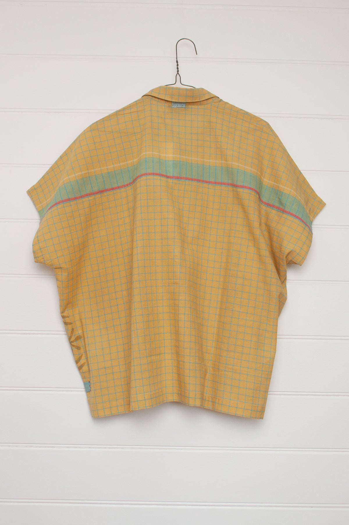 Lotus Veda Elanor handloom cotton shirt - yellow checks