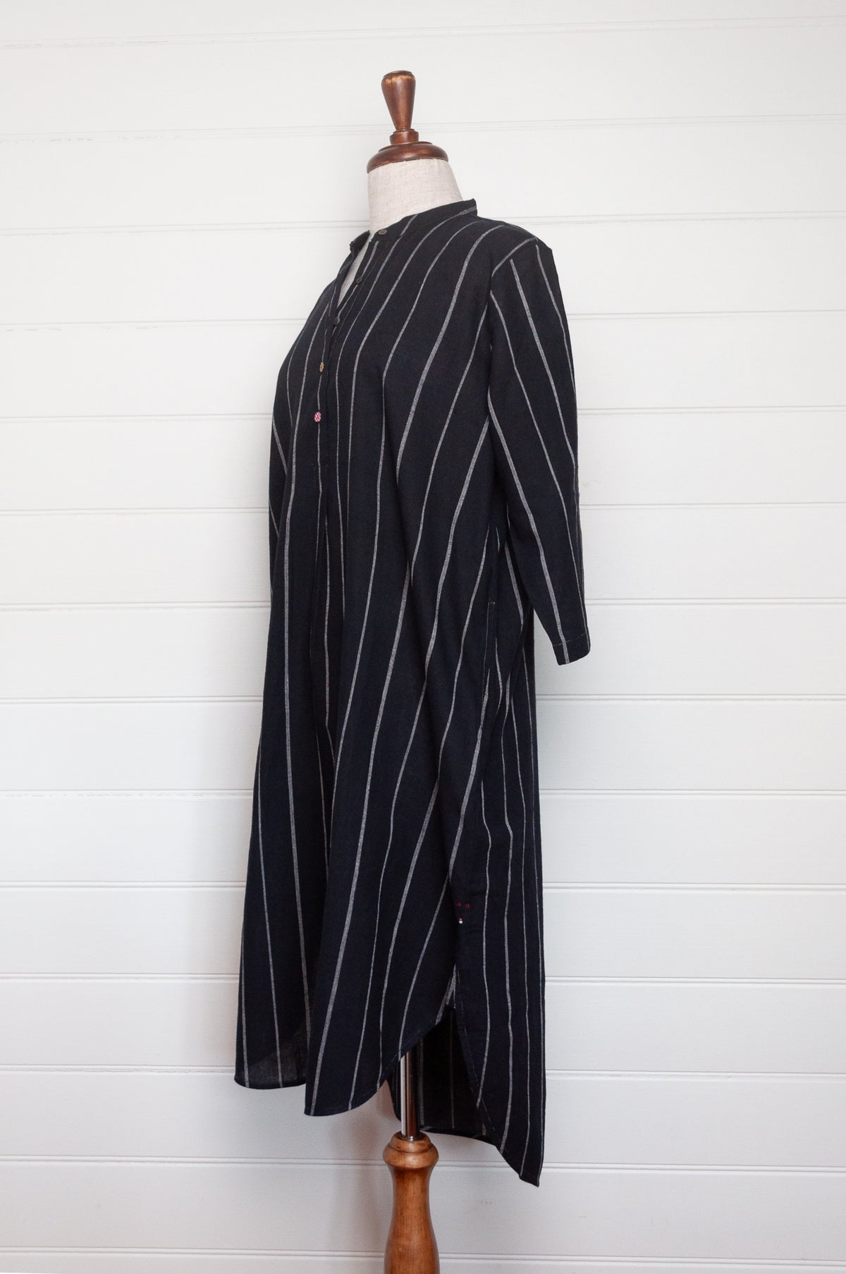 Lotus Veda Hope kala cotton kurta - black stripe